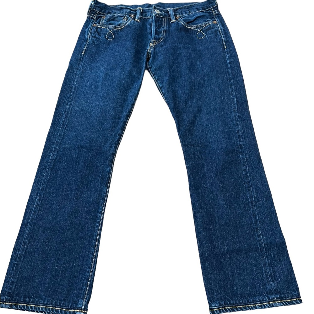Double RL Slim Boot Rigid Cut Blue Jeans Made in the USA Size 29W 34 L.